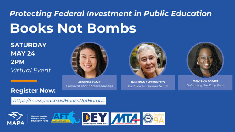 Books Not Bombs virtual event details